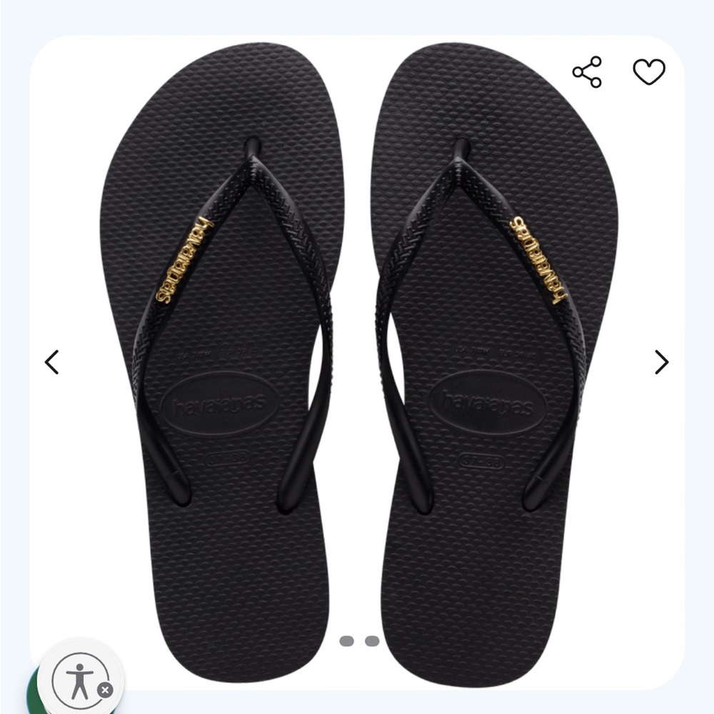 Havainas Slim Logo Metallic - Kids 3Y/4W - 33-34 - NWT